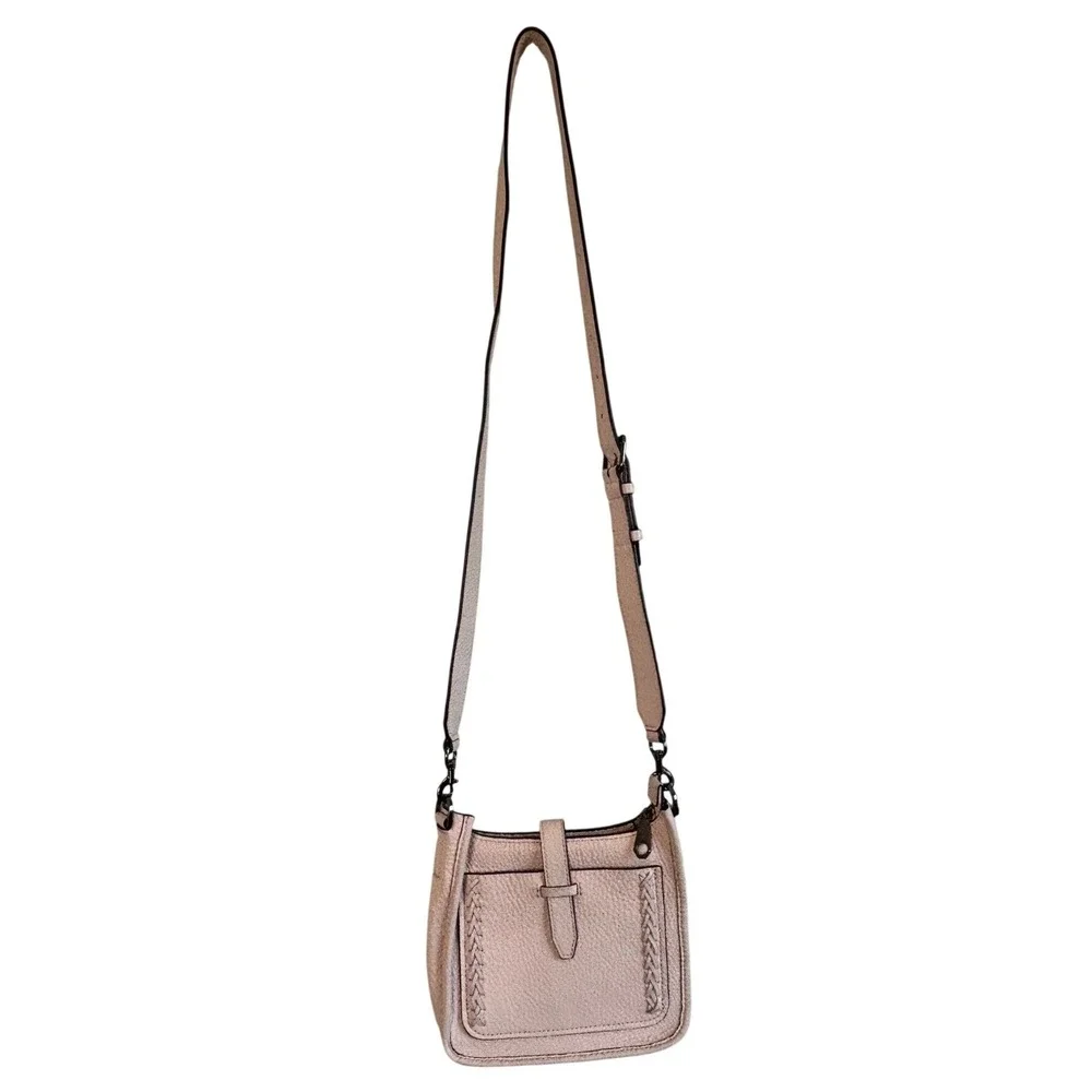 Rebecca Minkoff Pebbled Leather Whipstitched Crossbody Blush Nude Indie Sleaze - Picture 2 of 12